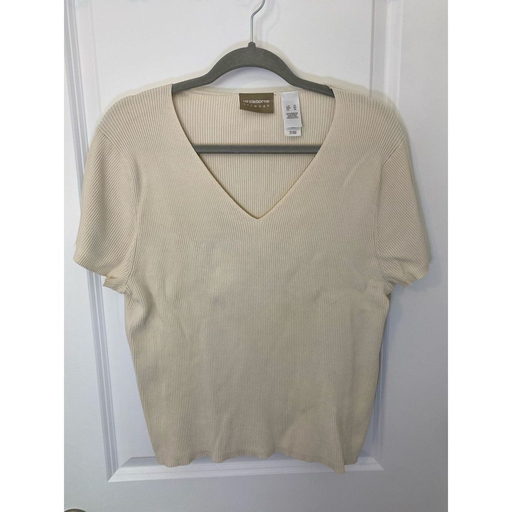 Women V-Neck sweater top Shirt size XL